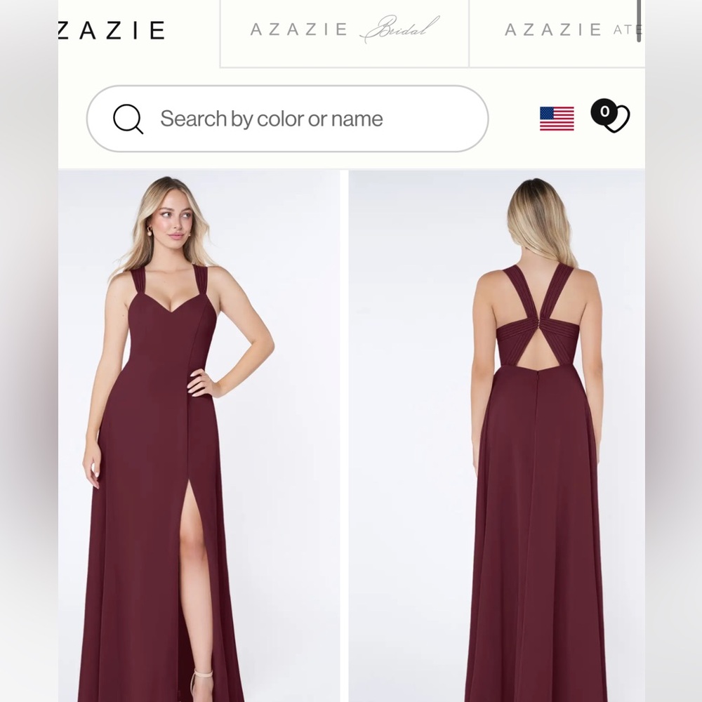 Azazie Cabernet Chiffon Bridesmaid dress